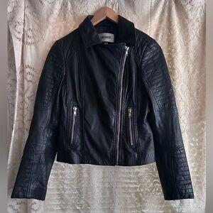 BB Dakota Black Leather Moto Jacket